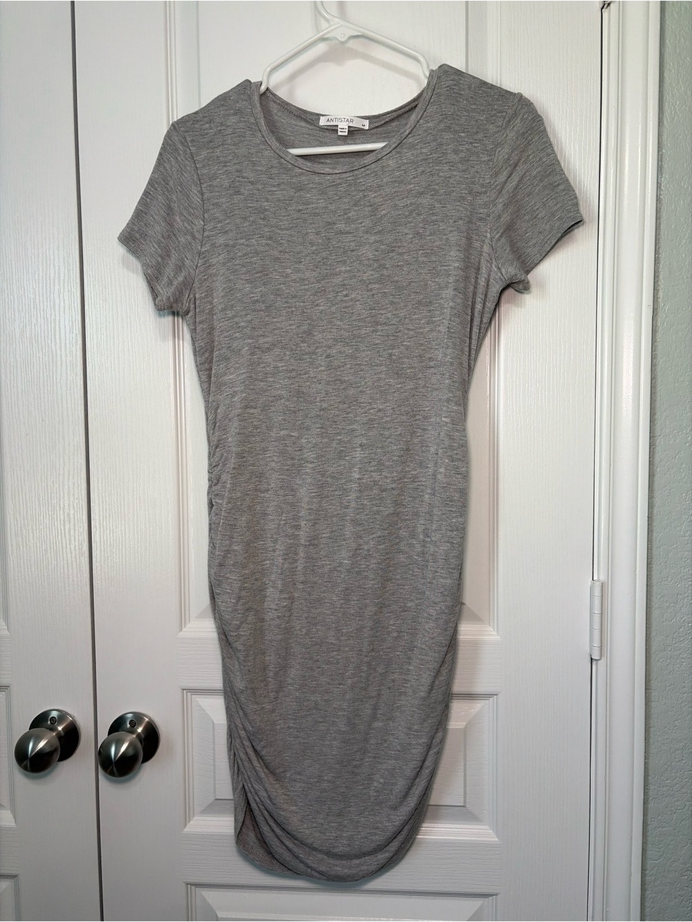 Heather Gray Short Sleeve Bodycon Dress